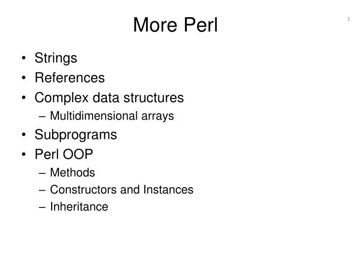 more perl