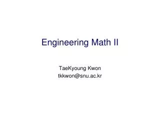 Engineering Math II