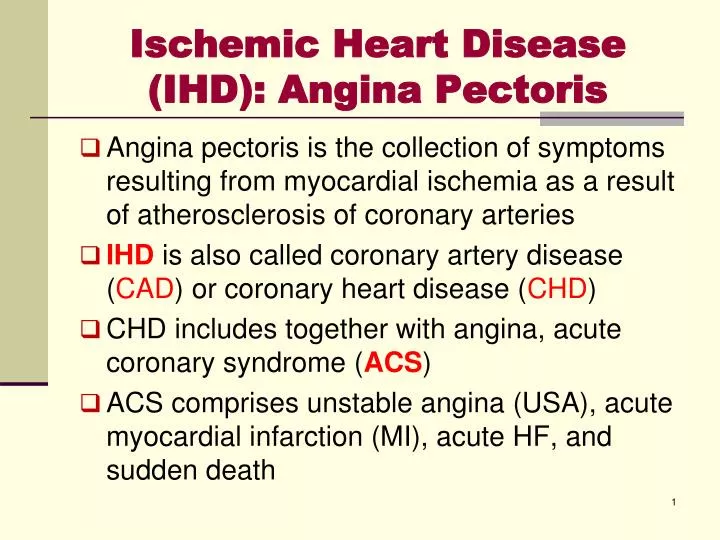 ischemic heart disease ihd angina pectoris
