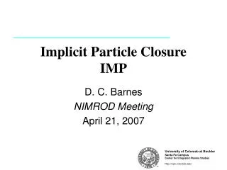 Implicit Particle Closure IMP