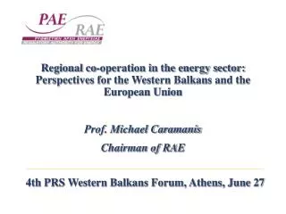 4th PRS Western Balkans Forum, Athens, June 27