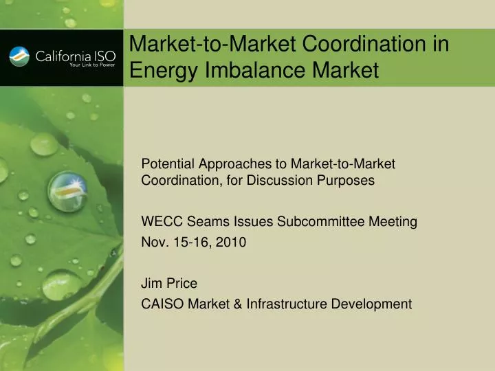 market to market coordination in energy imbalance market