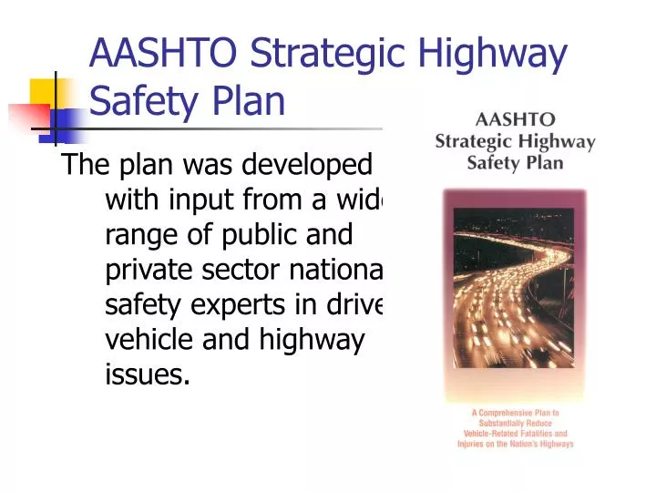 aashto strategic highway safety plan