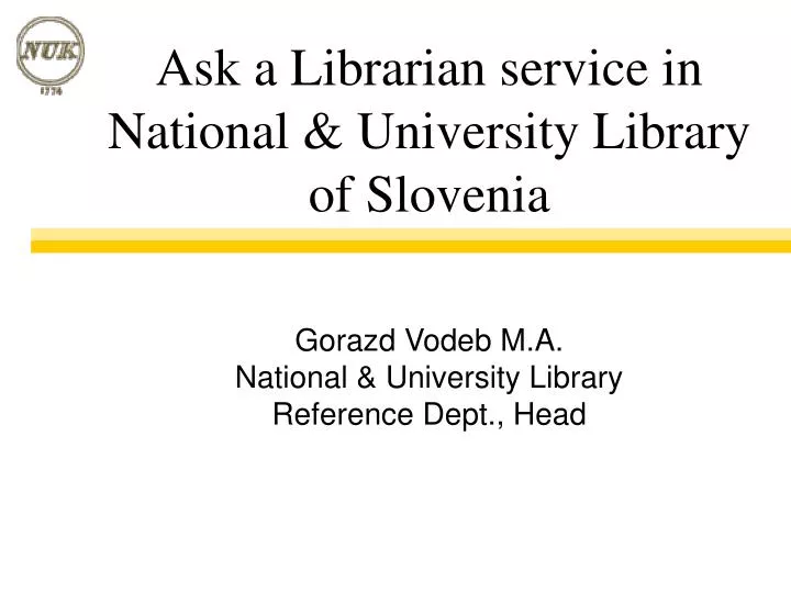 ask a librarian service in national university library of slovenia