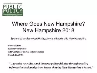 Where Goes New Hampshire? New Hampshire 2018