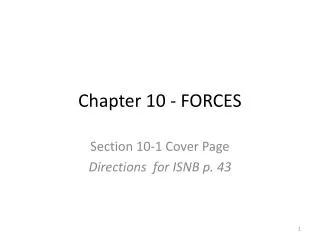 Chapter 10 - FORCES