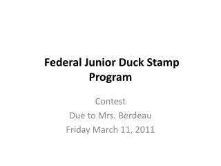 Federal Junior Duck Stamp Program