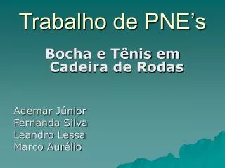 trabalho de pne s