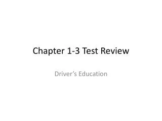 Chapter 1-3 Test Review