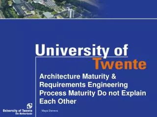 Architecture Maturity &amp; Requirements Engineering Process Maturity Do not Explain Each Other