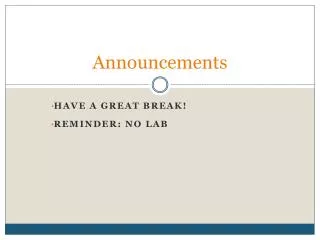 announcements