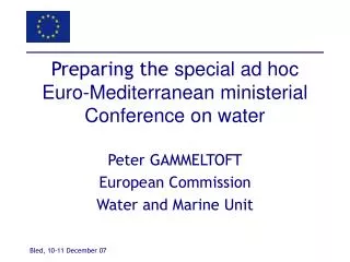 Preparing the special ad hoc Euro-Mediterranean ministerial Conference on water