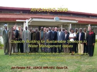 AfrICANDO 2008 Capacity Building for Sustainable Solutions to Water Management Issues