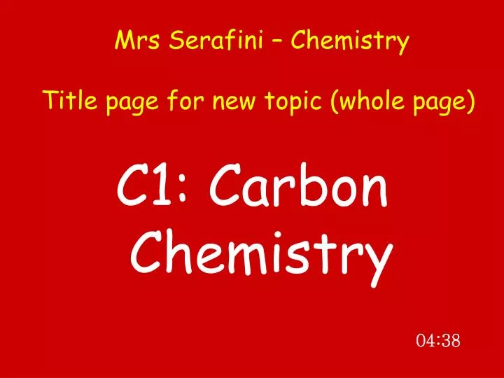 mrs serafini chemistry title page for new topic whole page