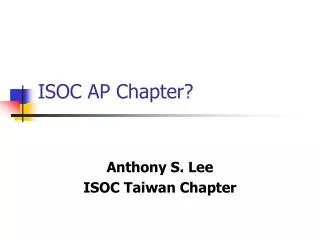 ISOC AP Chapter?