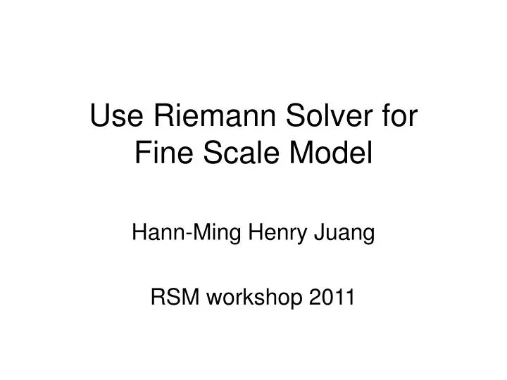 use riemann solver for fine scale model