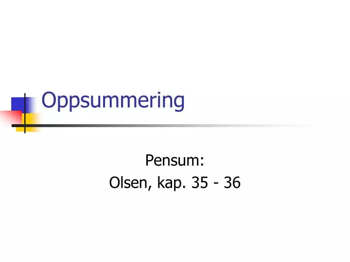 oppsummering