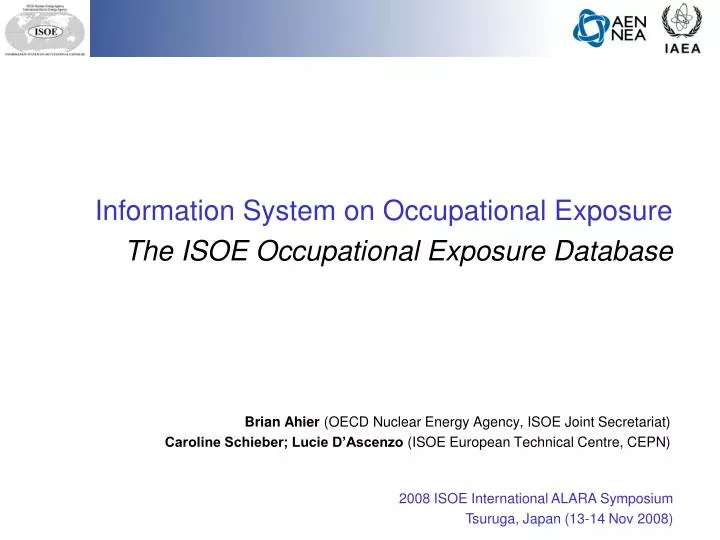 information system on occupational exposure the isoe occupational exposure database