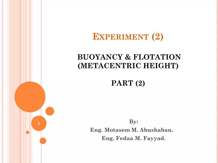 experiment 2 buoyancy flotation metacentric height part 2