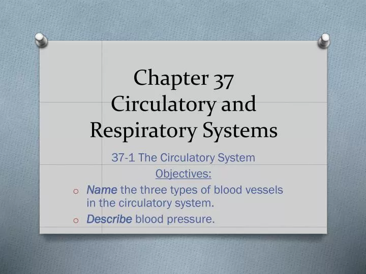 chapter 37 circulatory and respiratory systems