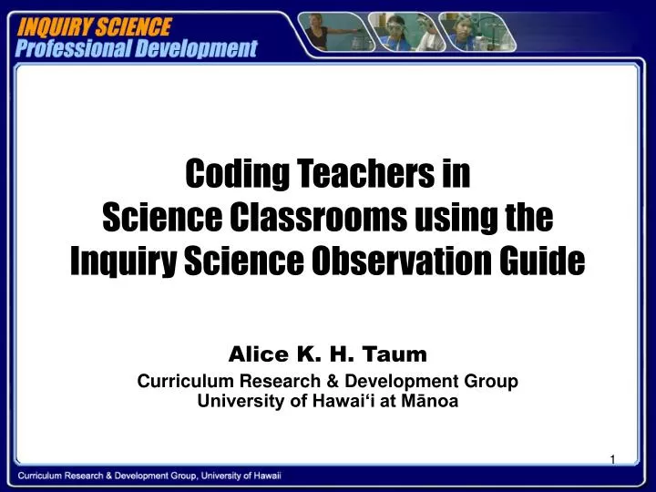coding teachers in science classrooms using the inquiry science observation guide