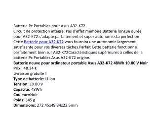 Batterie Asus a32-k72