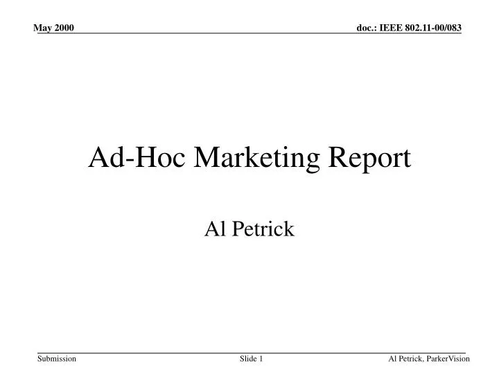 ad hoc marketing report