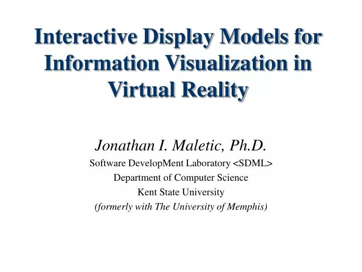 interactive display models for information visualization in virtual reality