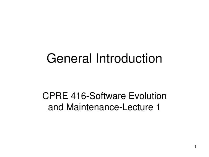 general introduction