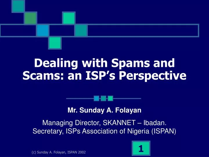 dealing with spams and scams an isp s perspective