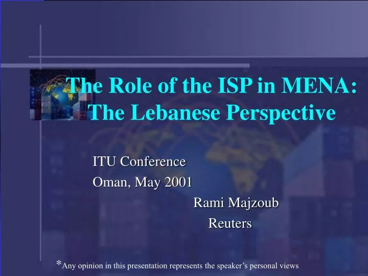 the role of the isp in mena the lebanese perspective