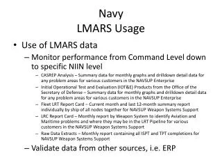 Navy LMARS Usage