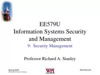 EE579U Information Systems Security and Management