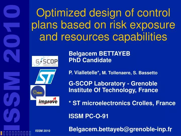 optimized design of control plans based on risk exposure and resources capabilities