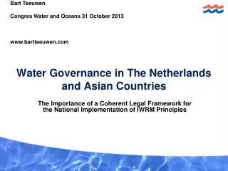 Water Governance in The Netherlands and Asian Countries