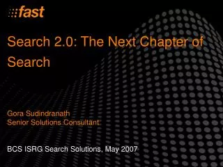 Search 2.0: The Next Chapter of Search