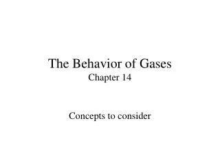 concepts to consider