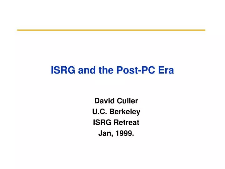 isrg and the post pc era