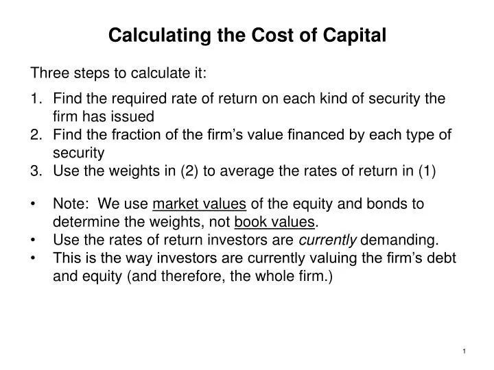 calculating the cost of capital