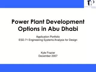 Power Plant Development Options in Abu Dhabi