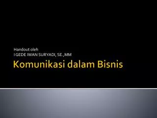 handout oleh i gede iwan suryadi se mm