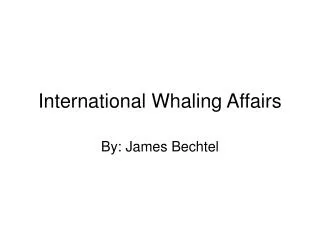 International Whaling Affairs