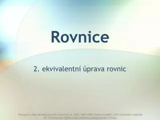 rovnice