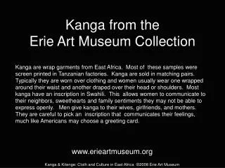 Kanga from the Erie Art Museum Collection