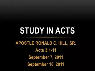 Study in ACTs