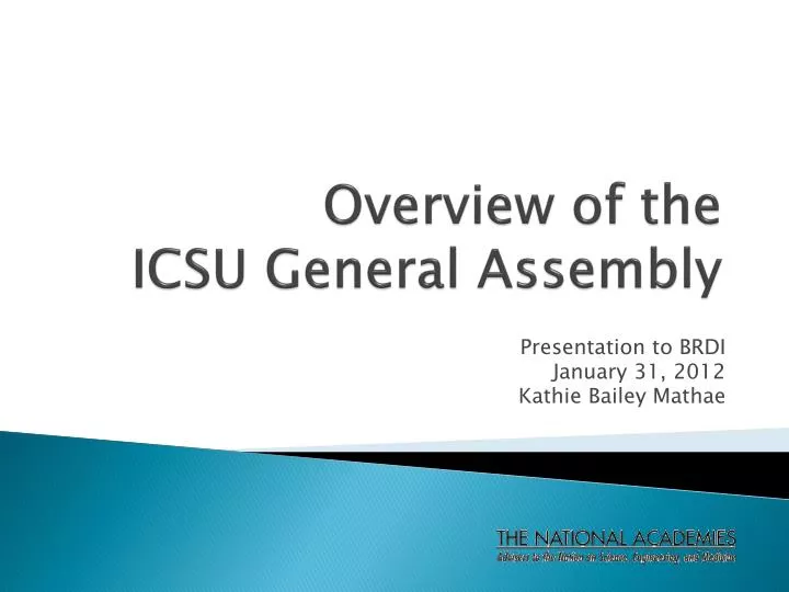 overview of the icsu general assembly
