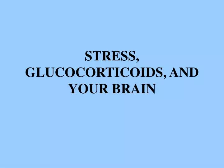 stress glucocorticoids and your brain
