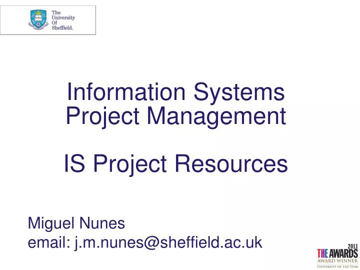 information systems project management is project resources