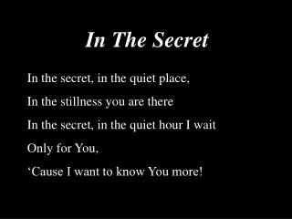 In The Secret