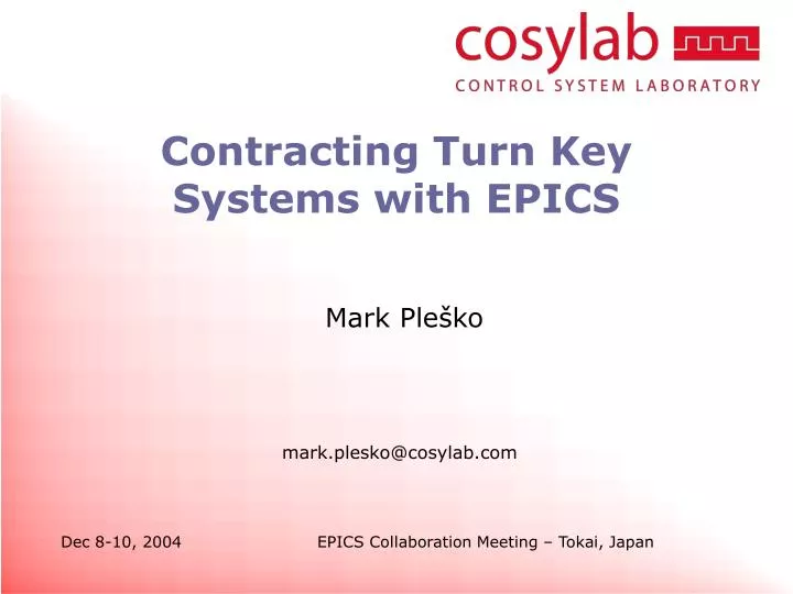 contracting turn key systems with epics